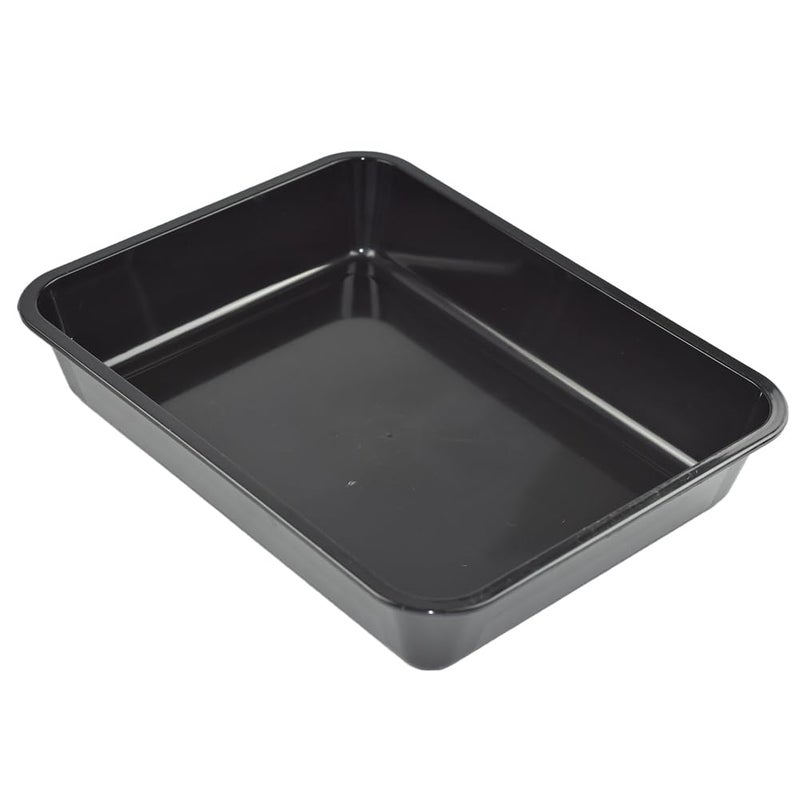 OMEM Reptile Drinking Tray - Large Water Dish Plastics Plate for Turtles, Small Reptiles, Ball Pythons, Lizards, and Snake Cages Bowl (L=35.4 x 5.3 x 26.3cm, Black) - Image 1